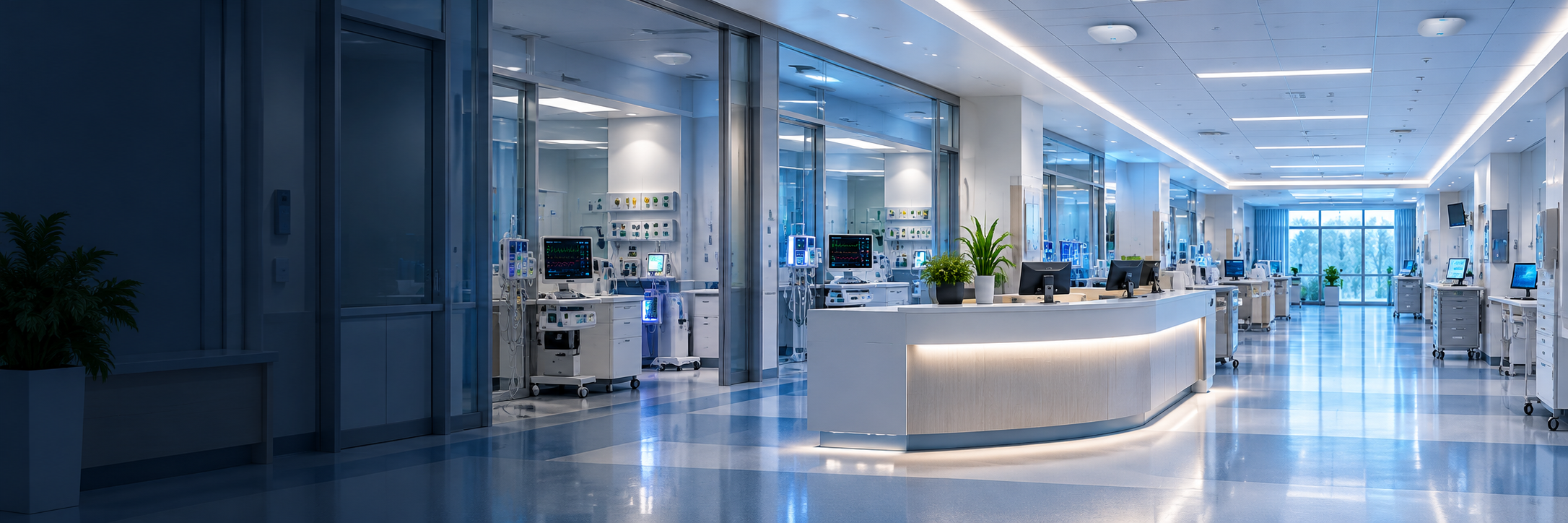 Modern healthcare technology environment with connected clinical equipment